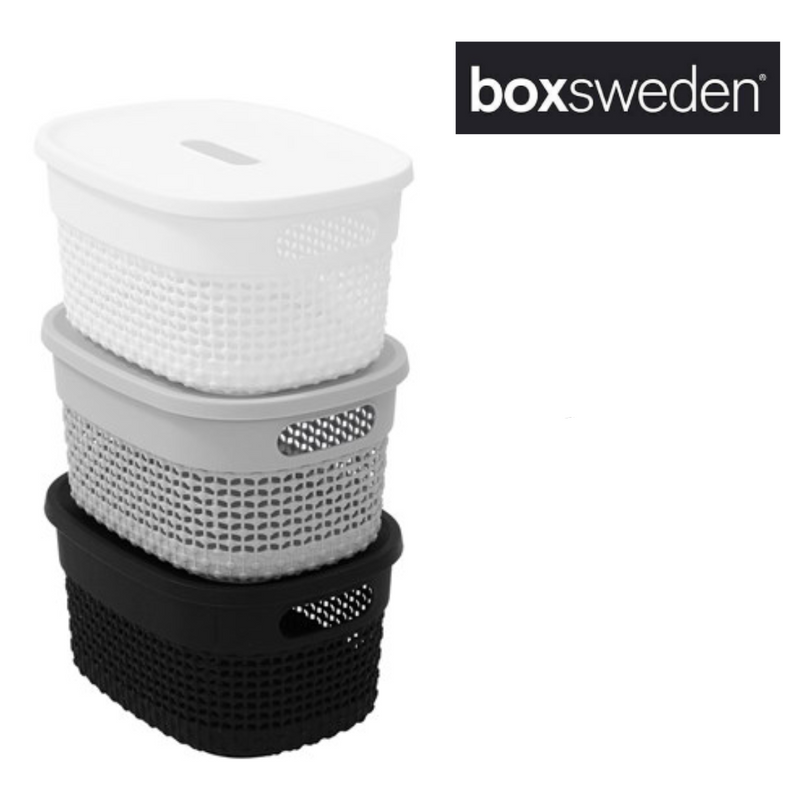 Boxsweden Boston Basket With Lid Sml23X16.5X12Cm
