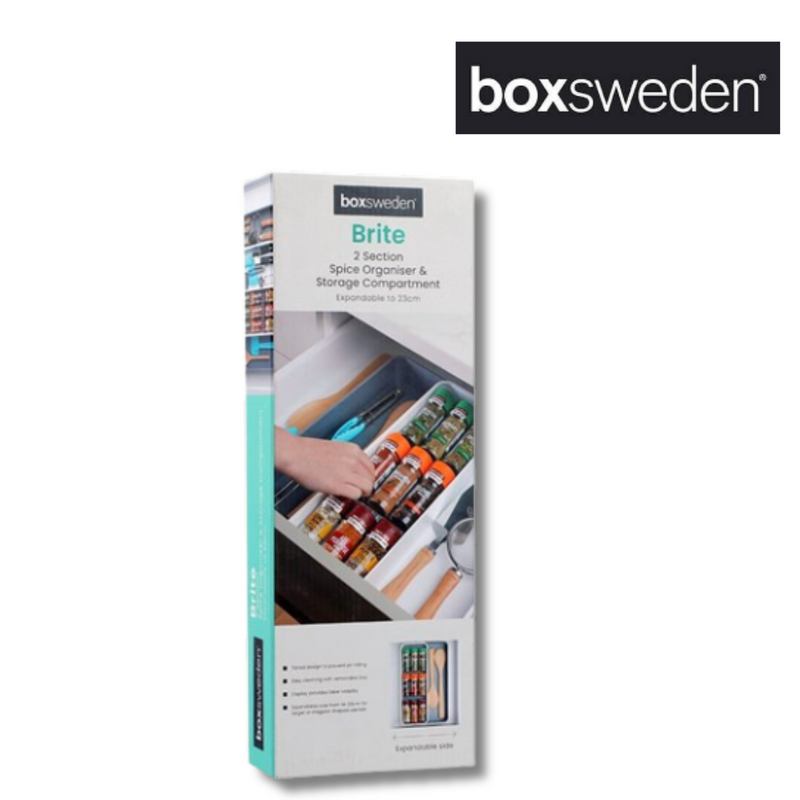BOXSWEDEN BRITE 2 SECTION SPICE ORGANISER & STORAGE COMPARTMENT