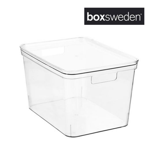 BOXSWEDEN CRYSTAL STORAGE CONTAINER WITH LID LGE 36X27X22.5CM