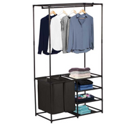 BOXSWEDEN WARDROBE ORGANISER 4 SHELF WITH LAUNDRY BAG 87X44.5X158CM