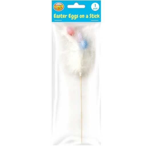 Bright Eggs in White Feathers Decoration Pick