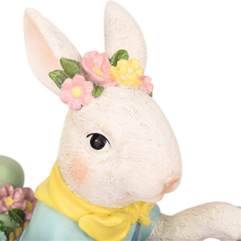 BUNNY ON VESPA W/EGGS POLYRESIN 48X18.5X43CM