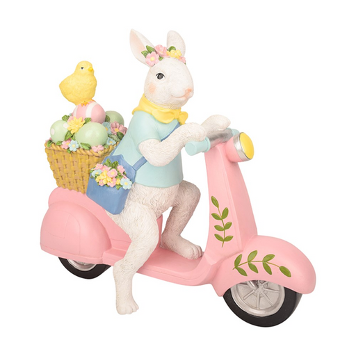 Bunny On Vespa With Eggs Polyresin 48x18.5x43cm