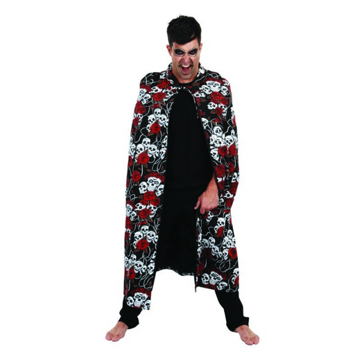 Cape Long Skulls & Roses Delux