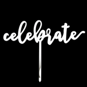 Celebrate Cake Topper White
