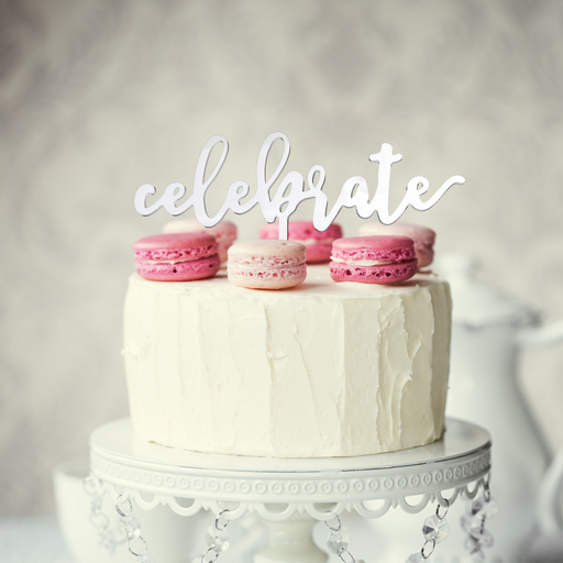 Celebrate Cake Topper White