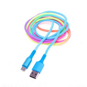 Charge & Sync USB A to Type C Rainbow Polyester Cable - 2 metre
