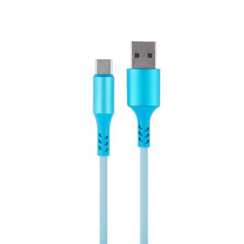 Charge & Sync USB A to Type C Rainbow Polyester Cable - 2 metre