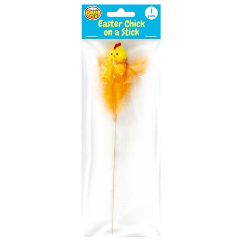 Chick in Orange Feathers Decoration Pick 1 Pack