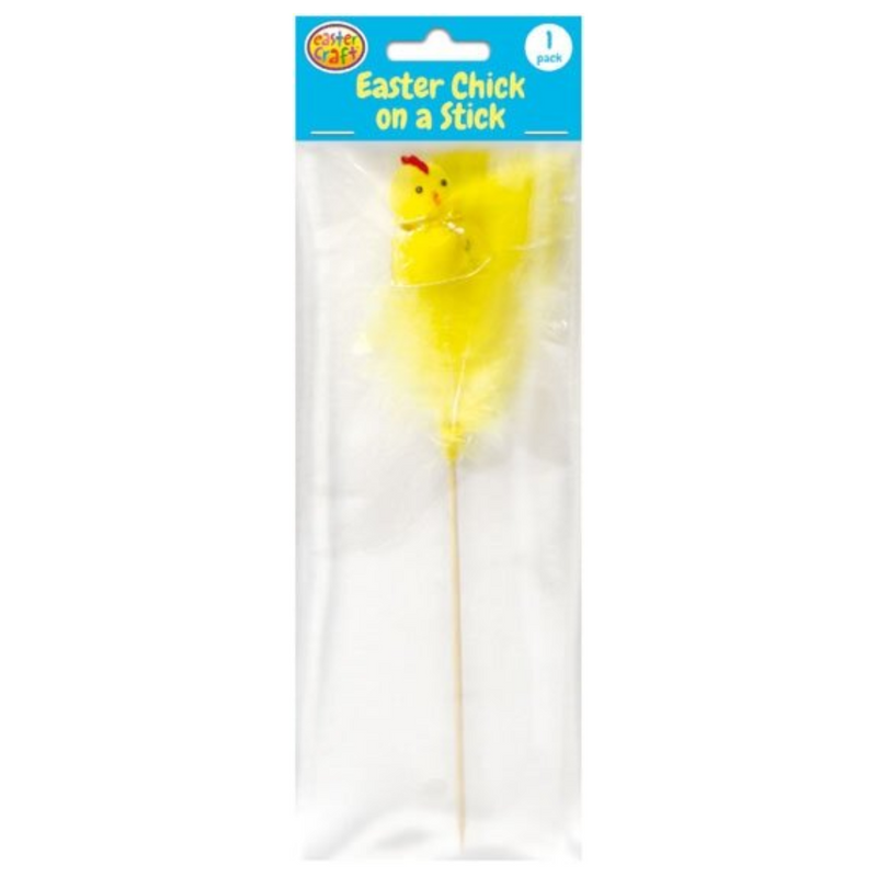Chick in Yellow Feathers Decoration Pick 1 Pack