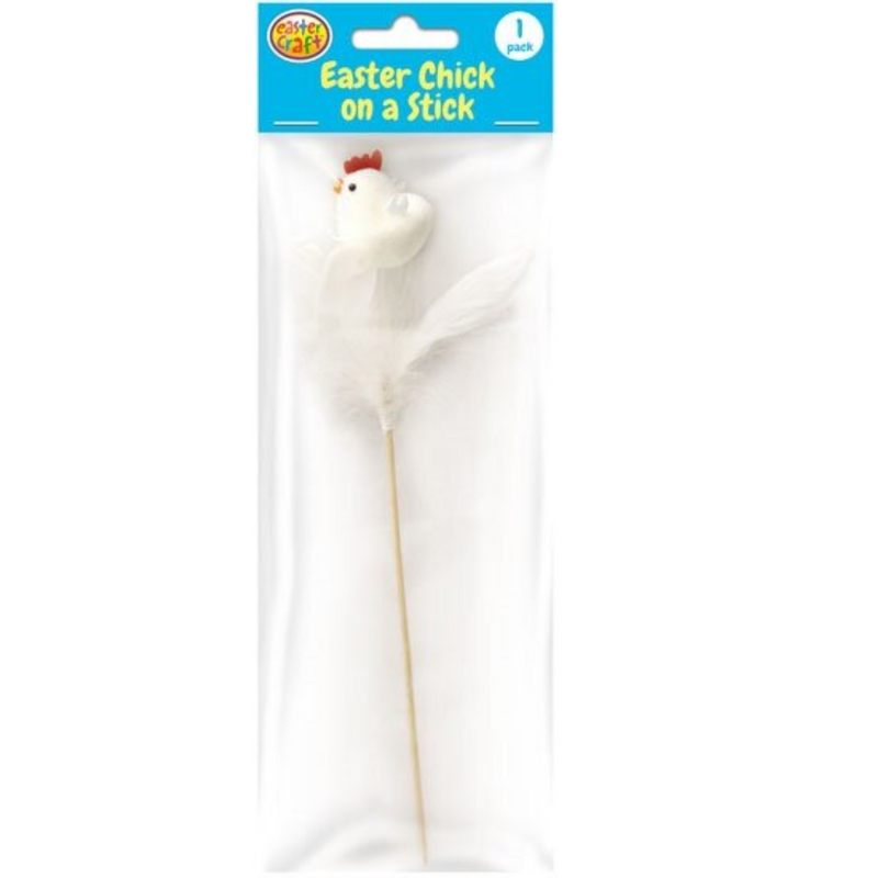 Chicken in White Feathers Decoration Pick 