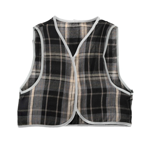 Children Checkered Grandpa Vest Grey