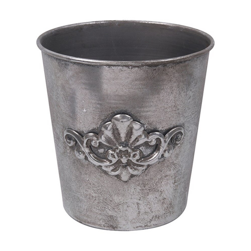 Christmas Antique Silver Metal Planter D17x17.5cm