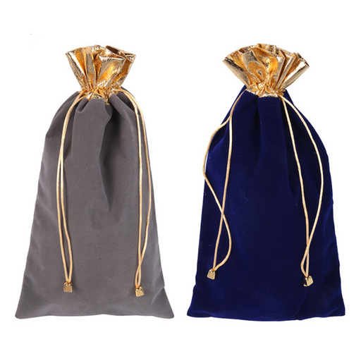 Christmas Bottle Bag Velvet 2 Asstd 16X36Cm