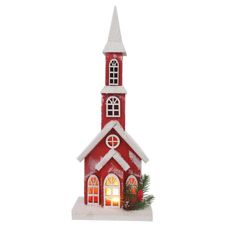 Christmas Chapel With Light Up 16x9x43.5cm