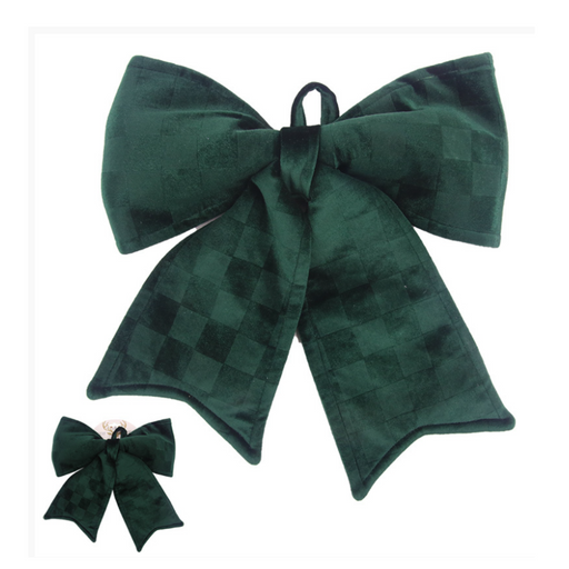 Christmas Emerald Velour Bow 30x33cm