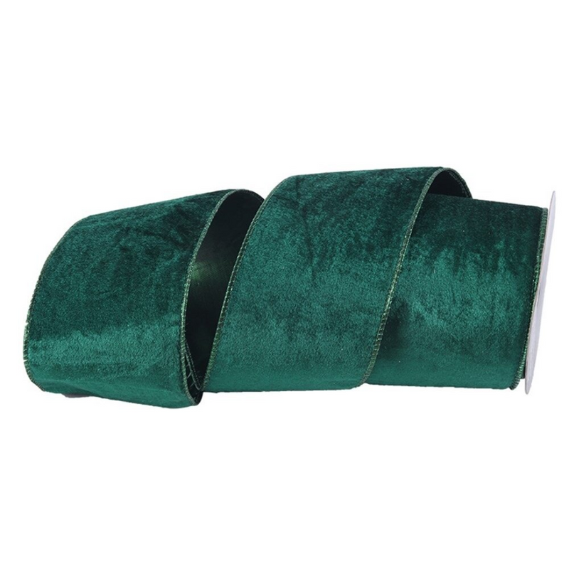 Christmas Emerald Velour Double Layer Ribbon 10cmx10M