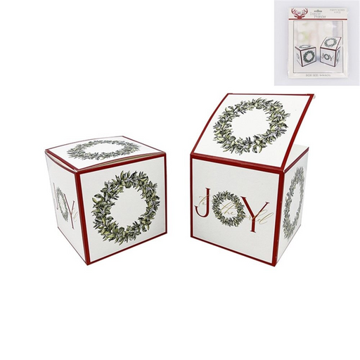 Christmas Gift Boxes Joy To The World 9X9Cm 6Pk