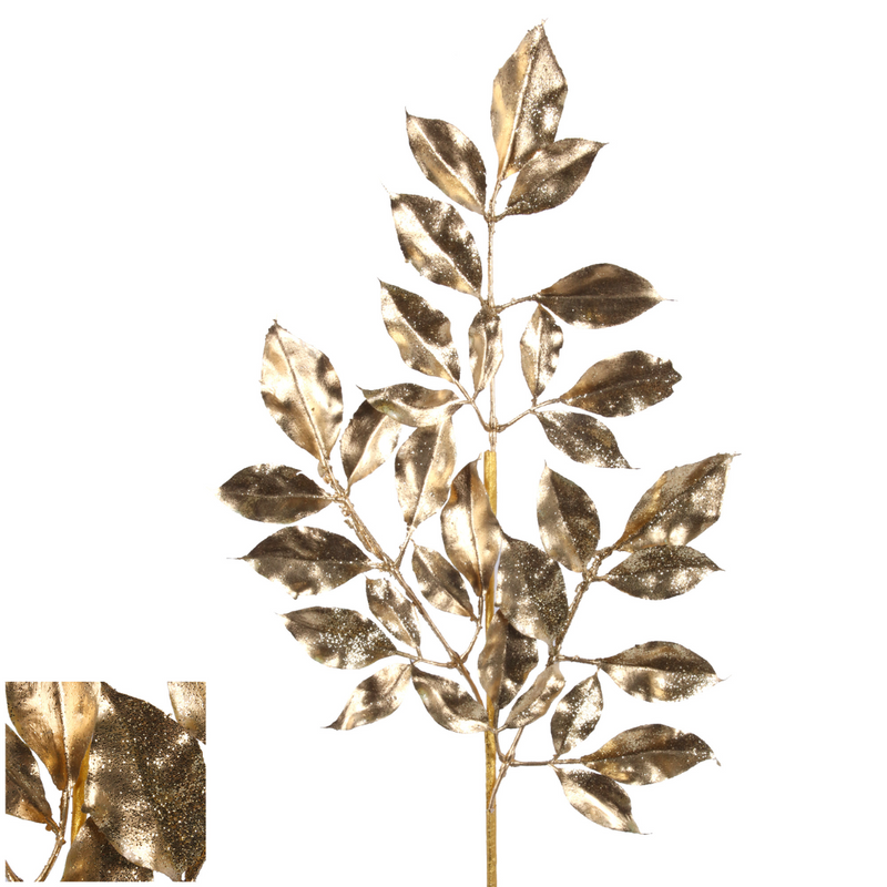 Christmas Gold Metallic Finish Leaf 68Cm