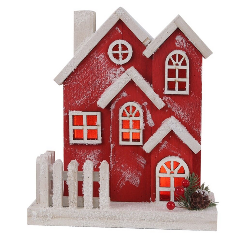Christmas House With Light Up 22x11x27.5cm