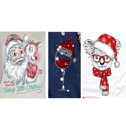 Christmas Ladies 1 X 1 Rib Singlet 3 Asstd