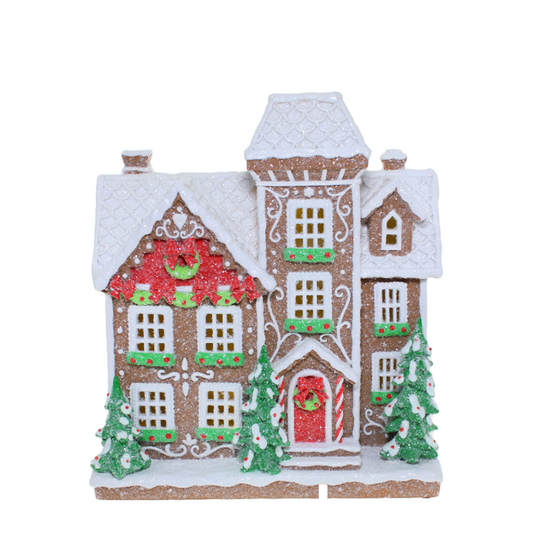 Christmas Led Gingerbread Townhouse 35Cm