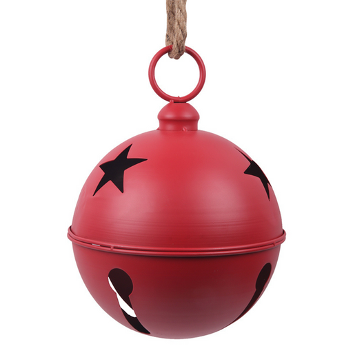 Christmas Matt Red Metal Bell 24cm