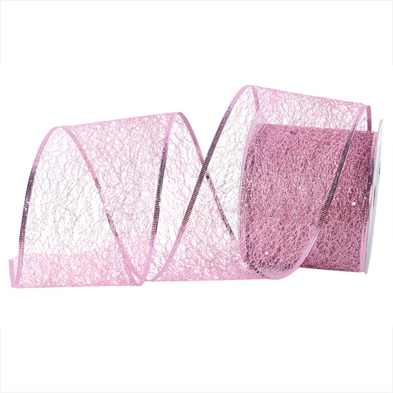 Christmas Pink Mesh Ribbon 10cmx10M