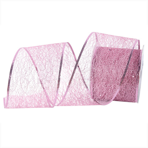Christmas Pink Mesh Ribbon 10cmx10M