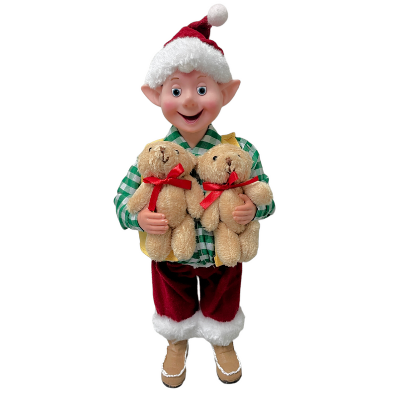Christmas Stand Elf Teddies 30cm Ronis
