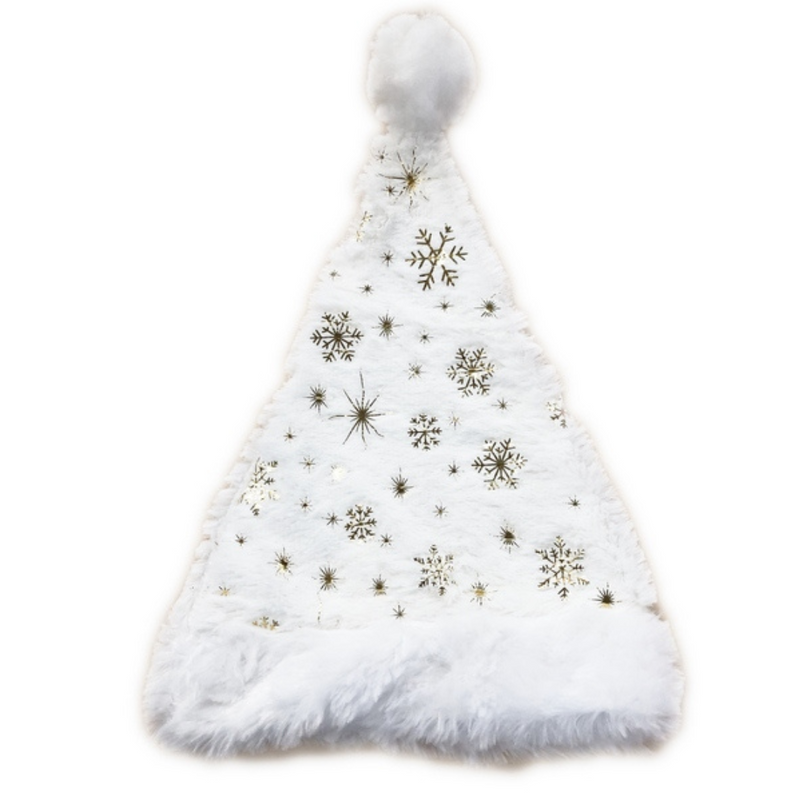 Christmas White Snowflake Santa Hat