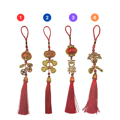 CNY Knot Pendant 34cm 4 Asstd 