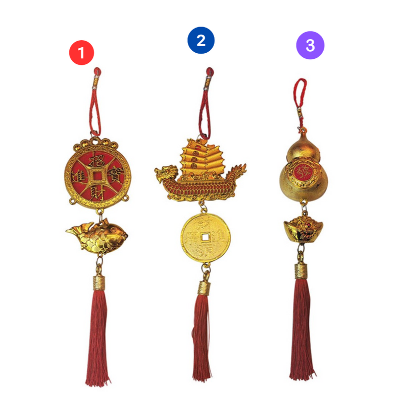 CNY Knot Pendant 40cm 3 Asstd 