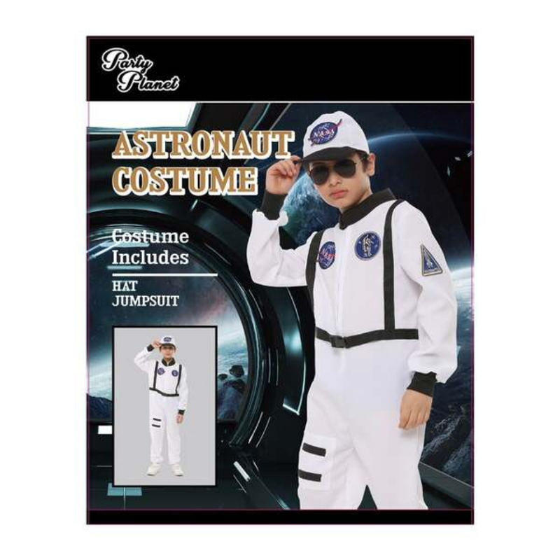 Boys Astronaut Costume XX-Large 11–12 yrs – White Space Jumpsuit with Helmet