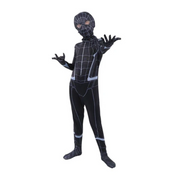 Black Webbed Superhero Jumpsuit with Mask