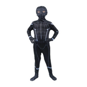 Black spider-themed costume on a white background