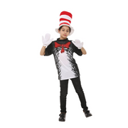 Child wearing a costume with a red and white hat and black and white outfit – thumbnail