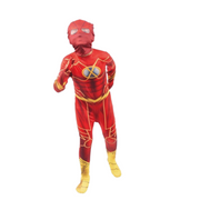 Red Superhero Jumpsuit with Lightning Bolt and Mask