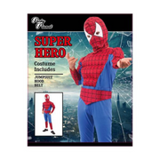 Spider Hero Costume Large 7–8 yrs – Boys Superhero Jumpsuit with Matching Mask