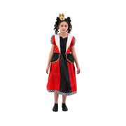 Child wearing a red and black dress with a checkered pattern – thumbnail