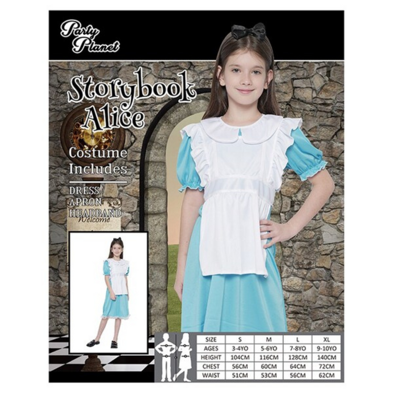 Girls Storybook Alice Costume – XX-Large for Ages 11–12
