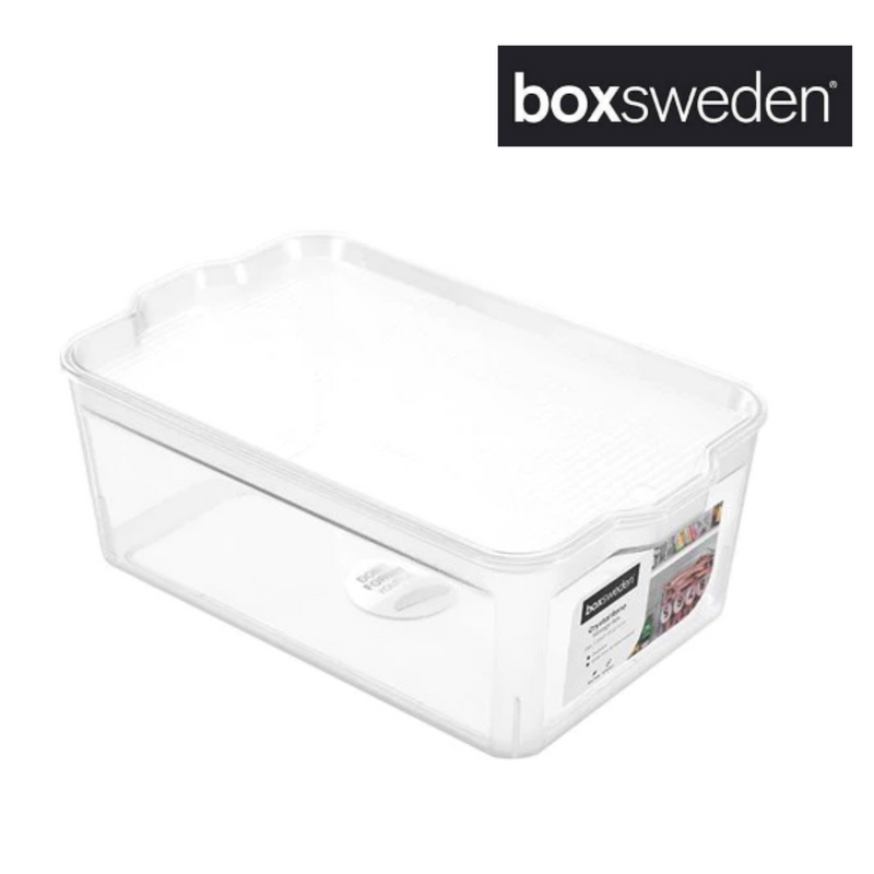 CRYSTAL RENO STORAGE BOX CLEAR WITH LID SML 28X17.5X10.5CM