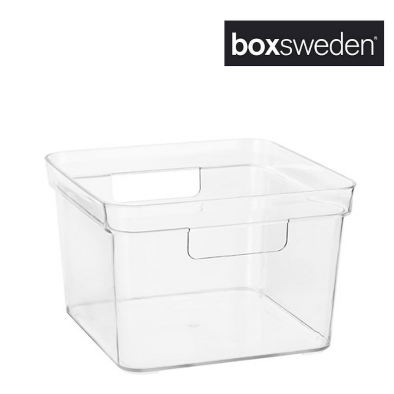 BOXSWEDEN CRYSTAL STORAGE CONTAINER SQR 22X22X14.5CM