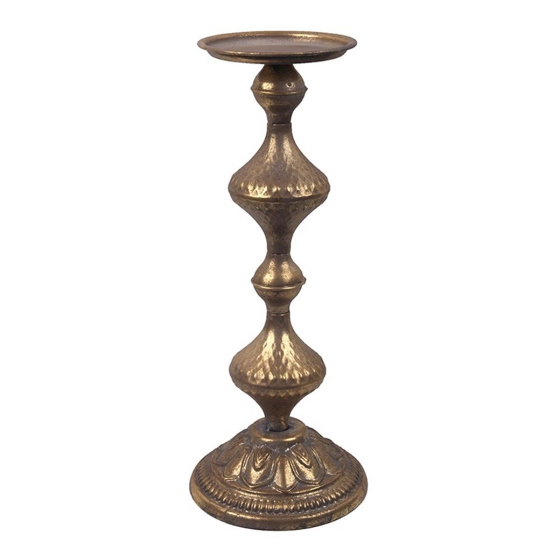 Dark Gold Antique Metal Candelabra D12.5x37.5cm