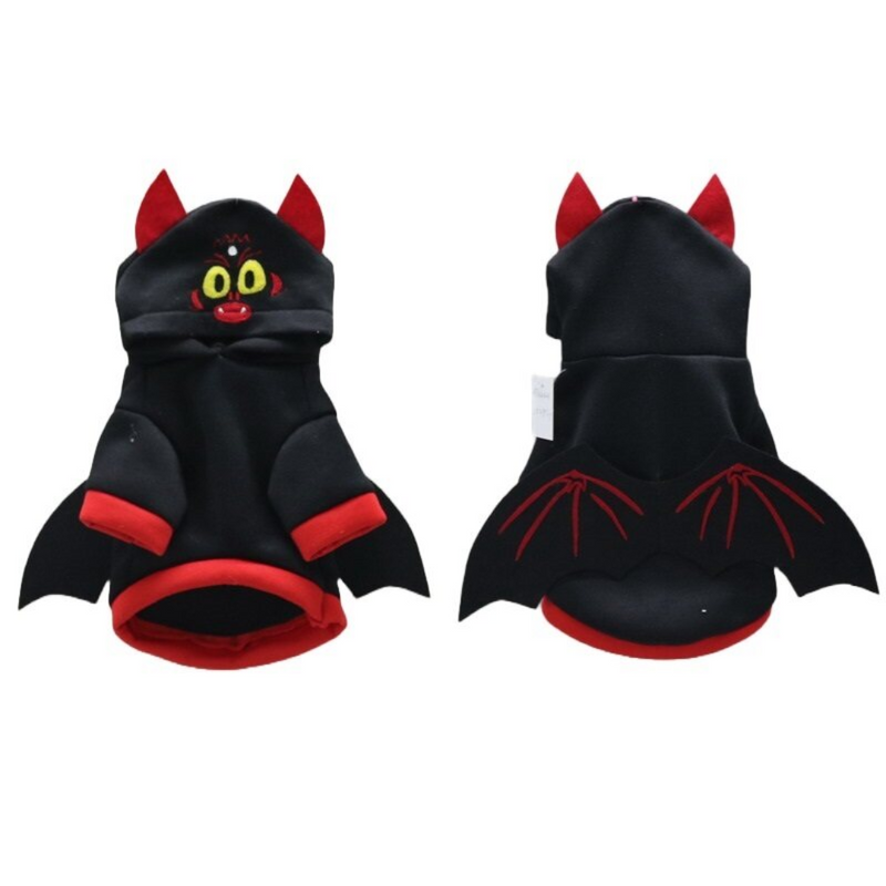 Devil Pet Hooded Jacket Halloween costume for dogs and cats