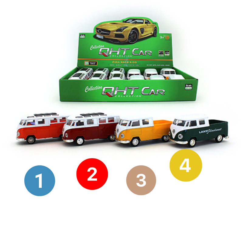 Die Cast Pullback Kombi Van/Ute (4 Asstd) 12.5Cm