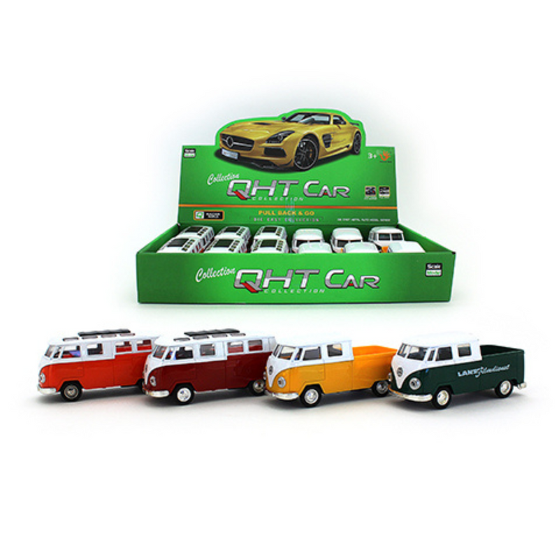 Die Cast Pullback Kombi Van/Ute (4 Asstd) 12.5Cm