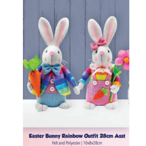 Easter Bunny Rainbow Outfit 28cm Assorted
