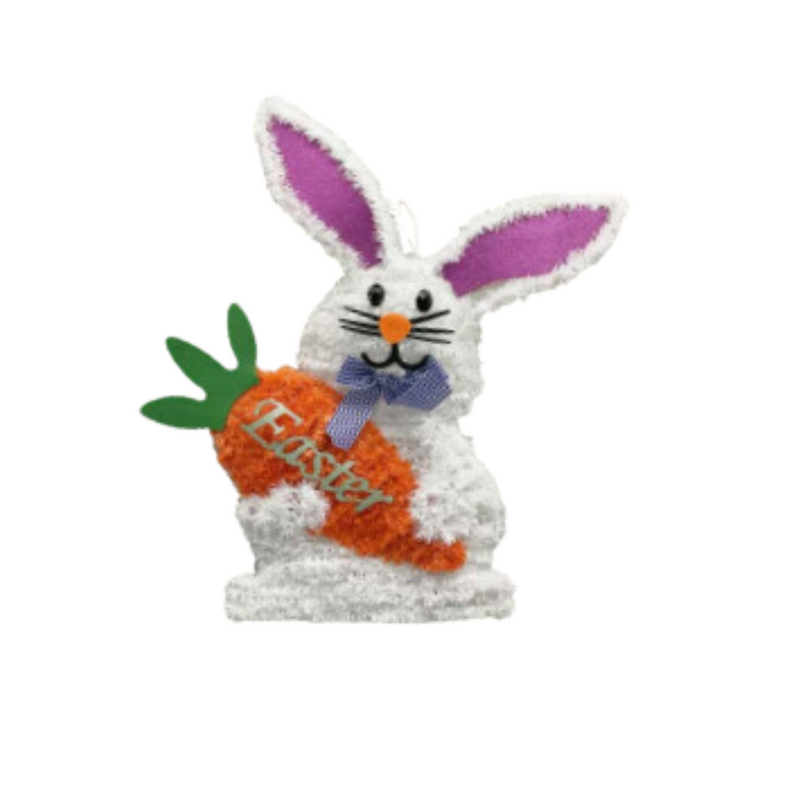 Easter Bunny Tinsel Plaque