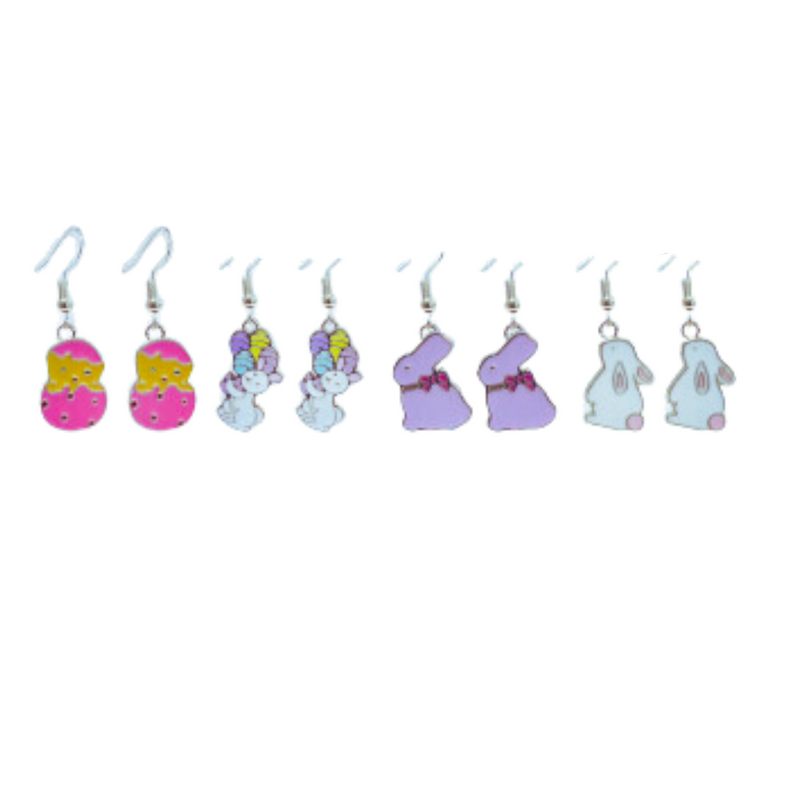 Easter Dangly Metal Earrings Assorted